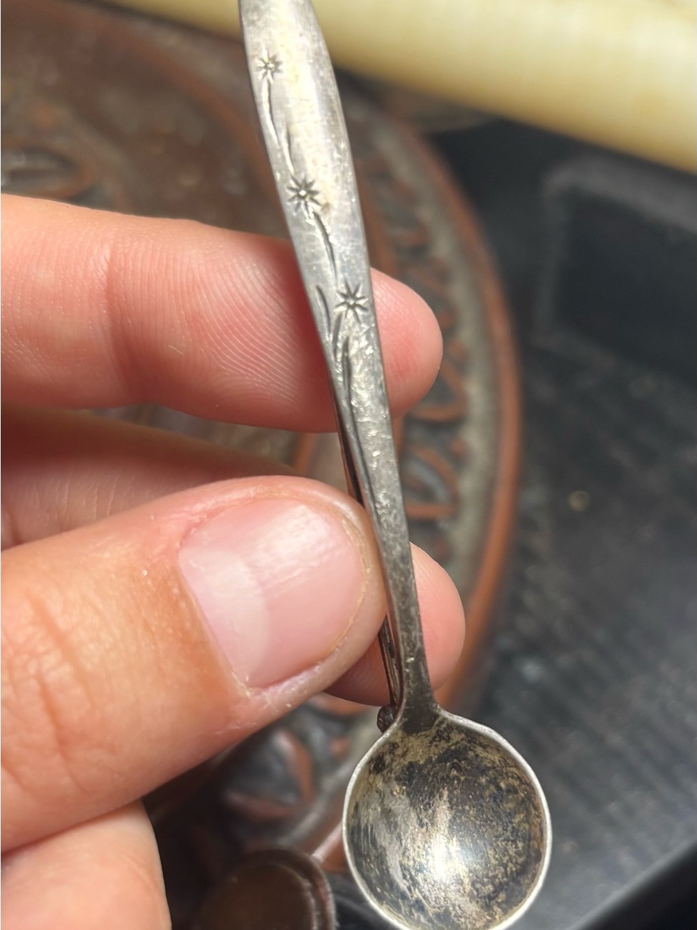 Gorham Silver Floral-Engraved Demitasse Spoon